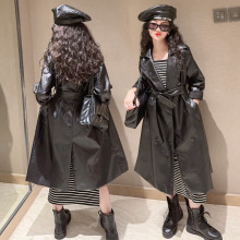 网红女童小众款西装皮衣外套春秋新款中大童时髦飒设计感机车夹克