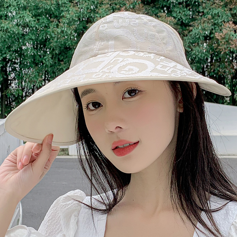 2024 Spring/summer New Lace Empty Top Hat Women's Hat Outdoor Outgoing Sunshade Hat Thin Fashion Casual Simple Versatile Sun Hat_voghion.com