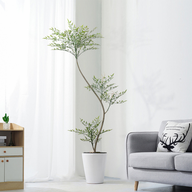 ✅假绿植装饰仿真南天竹室内盆栽大型落地摆件客厅仿生植物造景|undefined