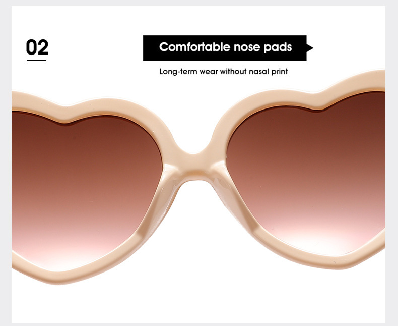 Heart Shape Glasses Style Holiday, Party Occasion Cute Sweet Simple Style Heart Shape PC UV400 Protection Heart Shape Full Frame Women's Sunglasses