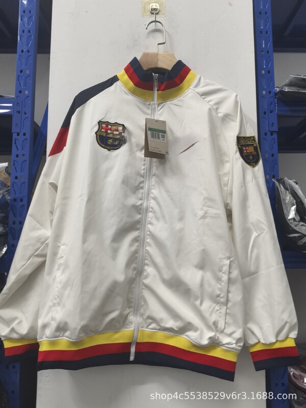 高品質パリフランスマン L ロイヤルレトロ刺繍肥厚ジッパー防雨ウインドブレーカーサッカーユニフォームファン|undefined