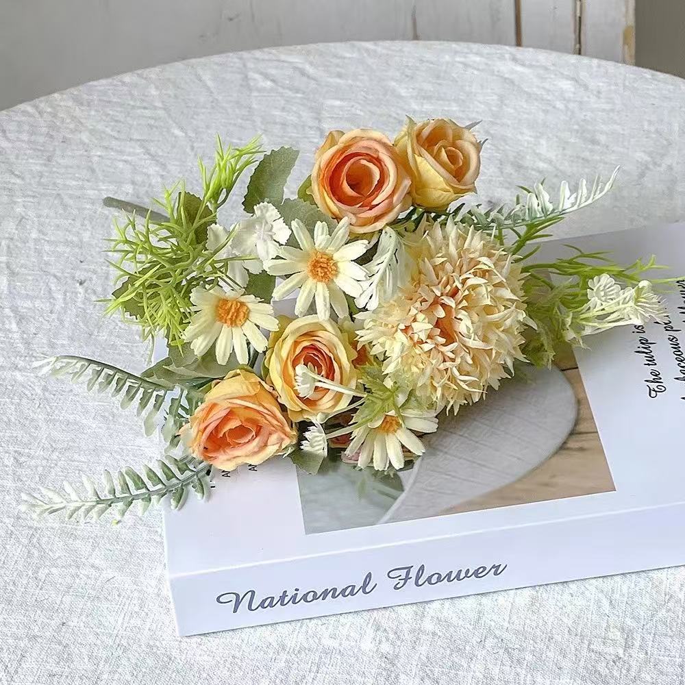 5갈래 브러시드 수국 노란색