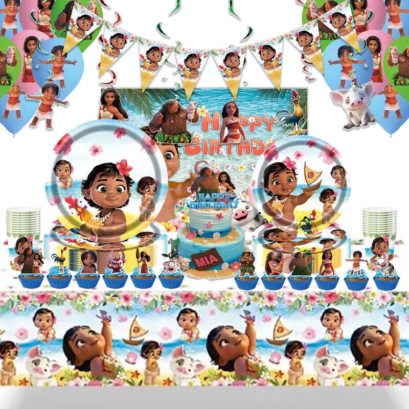 New Moana Birthday Theme Party Decoration Cake Cup Paper Plate Tablecloth Party Supplies New Moana Birthday Theme Party Decoration Cake Cup Paper Plate Tablecloth Party Supplies