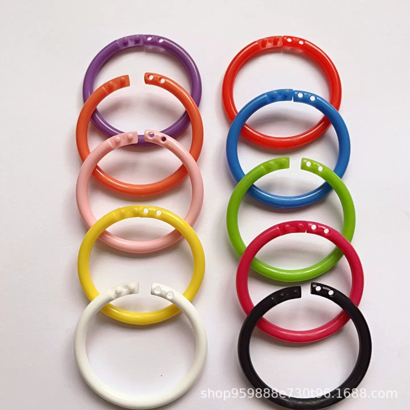 彩色识字活动环 吊牌卡圈 塑料开口环 环保PE卡环纸卡圈 活页圈