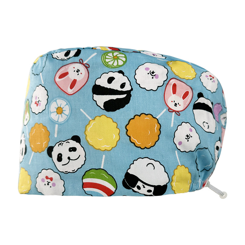 Algodón puro impreso casquillo de la enfermera tapa médica hogar tapa de la cocina aceite de catering a prueba de humo anti-pelo sombrero de trabajo de la enfermera