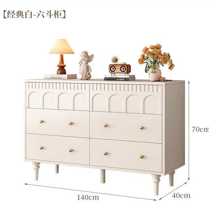 無垢材の中古ダンスキャビネット、リビングルームの壁面収納キャビネット、シンプルな収納キャビネット、レトロなベッドサイドキャビネット、6杯の引き出しキャビネット|undefined