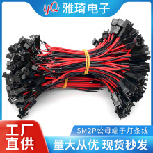 LED新款连接器灯具灯饰插头飞机头空中对接SM2P公母端子线10MM