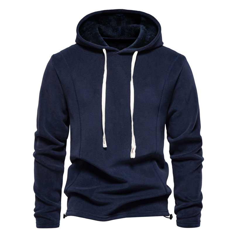 Herren-Langarm-Kapuzenpullover für Herbst und Winter: modisch und vielseitig. Herren-Fleece-Thermo-Sweatshirt_voghion.com