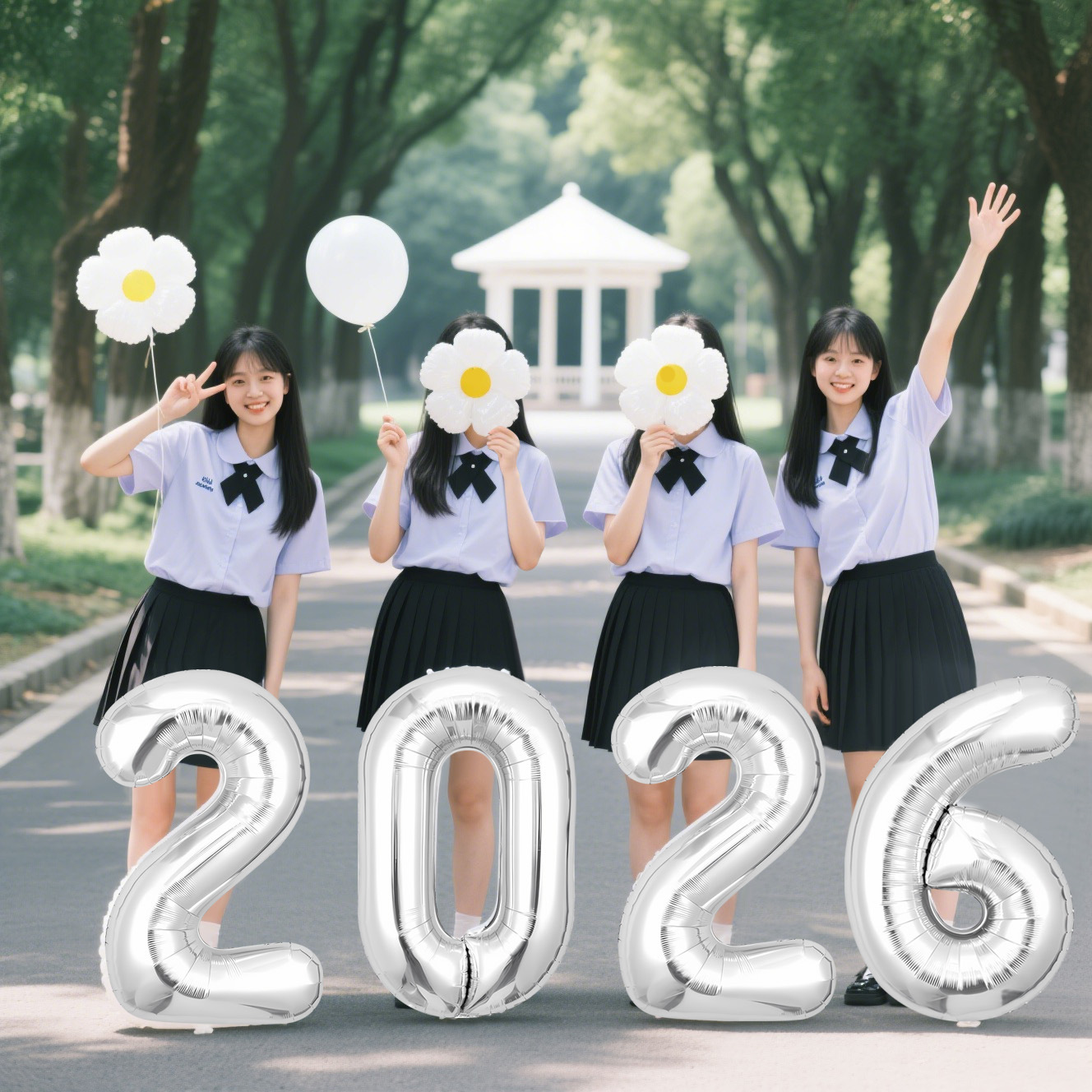 2026 globo suministros de fiesta de Año Nuevo al por mayor transfronterizo decoración de Año Nuevo diseño de película de aluminio set de globos digitales