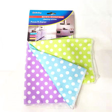 圆点童巾 方巾 活性印花超细纤维毛巾 英文卡片包装 点点抹布套装