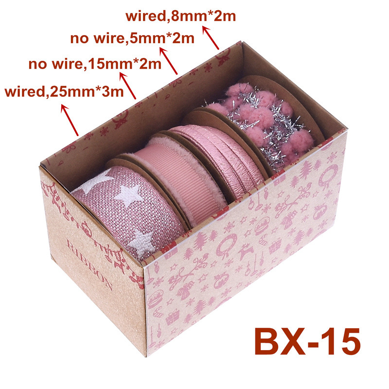 Nuevo transfronterizo Amazon Navidad cinta caja de paquetes de regalos árbol de Navidad decoración oro y plata cinta set