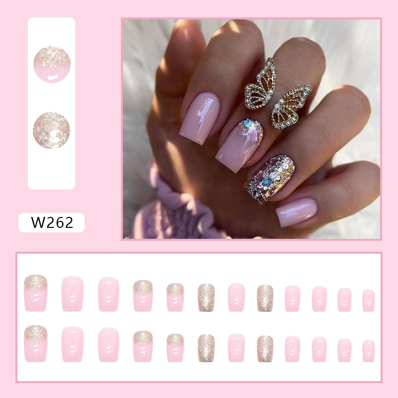 Stylish Press-on Nails Whitening Effect False Nails 24 Pieces Set_voghion.com