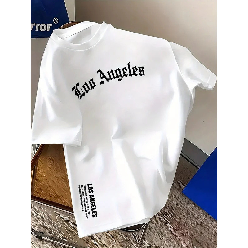 Cross-Border European Size Pure Cotton Short-Sleeved 2025 Summer Trend New Printed Men's T-Shirt for Students, Teenagers, Men and Women Cross-Border European Size Pure Cotton Short-Sleeved 2025 Summer Trend New Printed Men's T-Shirt for Students, Teenagers, Men and Women