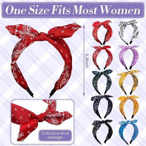 Three-state cross-border new ethnic style small ears knotted headband wide version pressed hairpin hair accessories women's large printed headband