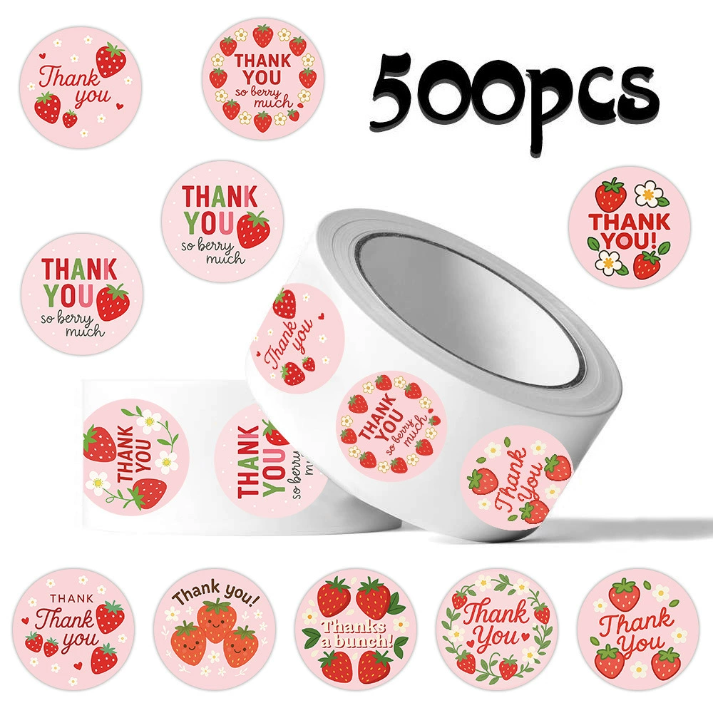 Трансграничная наклейка рулонная наклейка клубника thank you английский наклейка обложка обложка ручная лента diy пленка