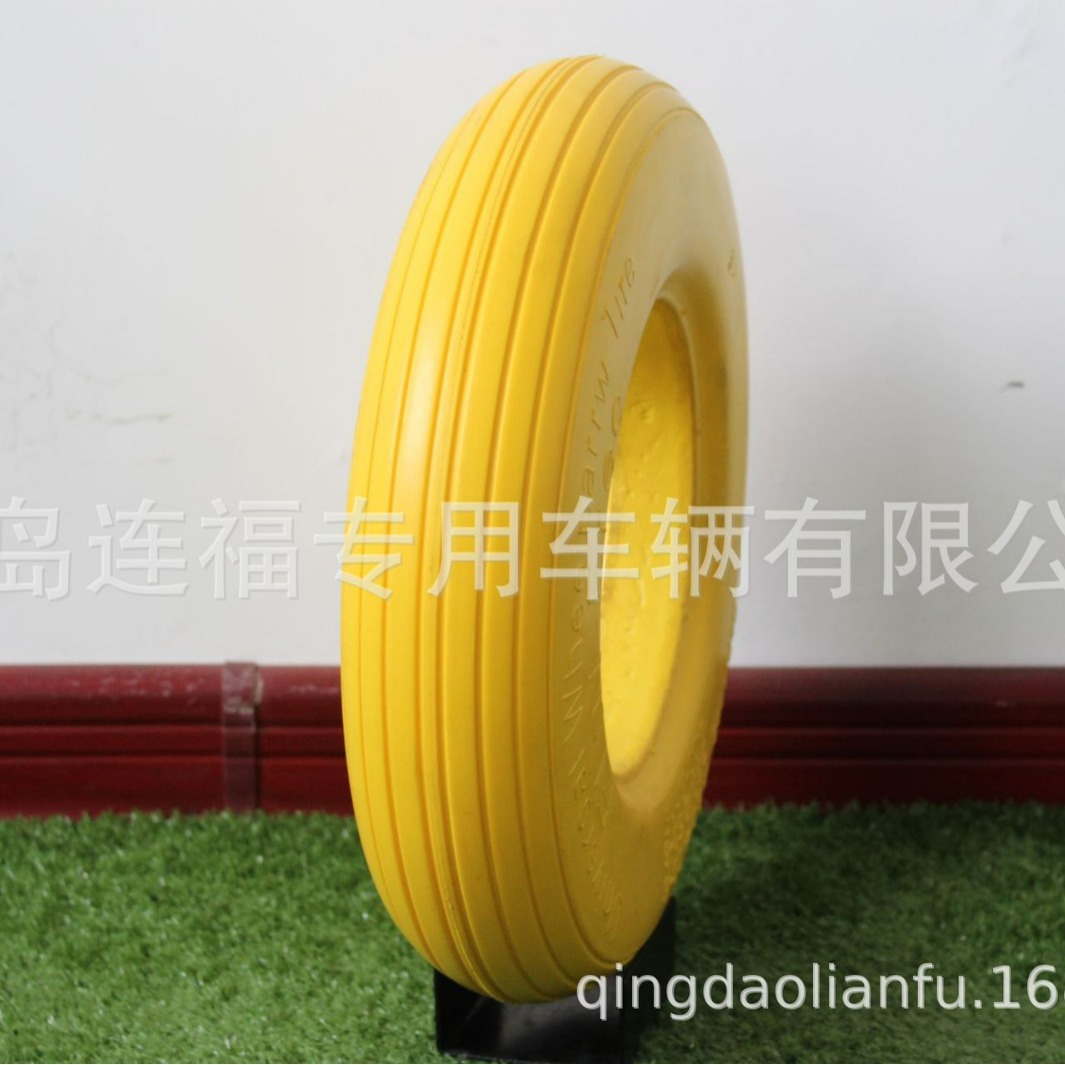 供应外贸4.00-8PU直纹轮胎  发泡实心轮胎 手推车轮胎 欢迎洽谈