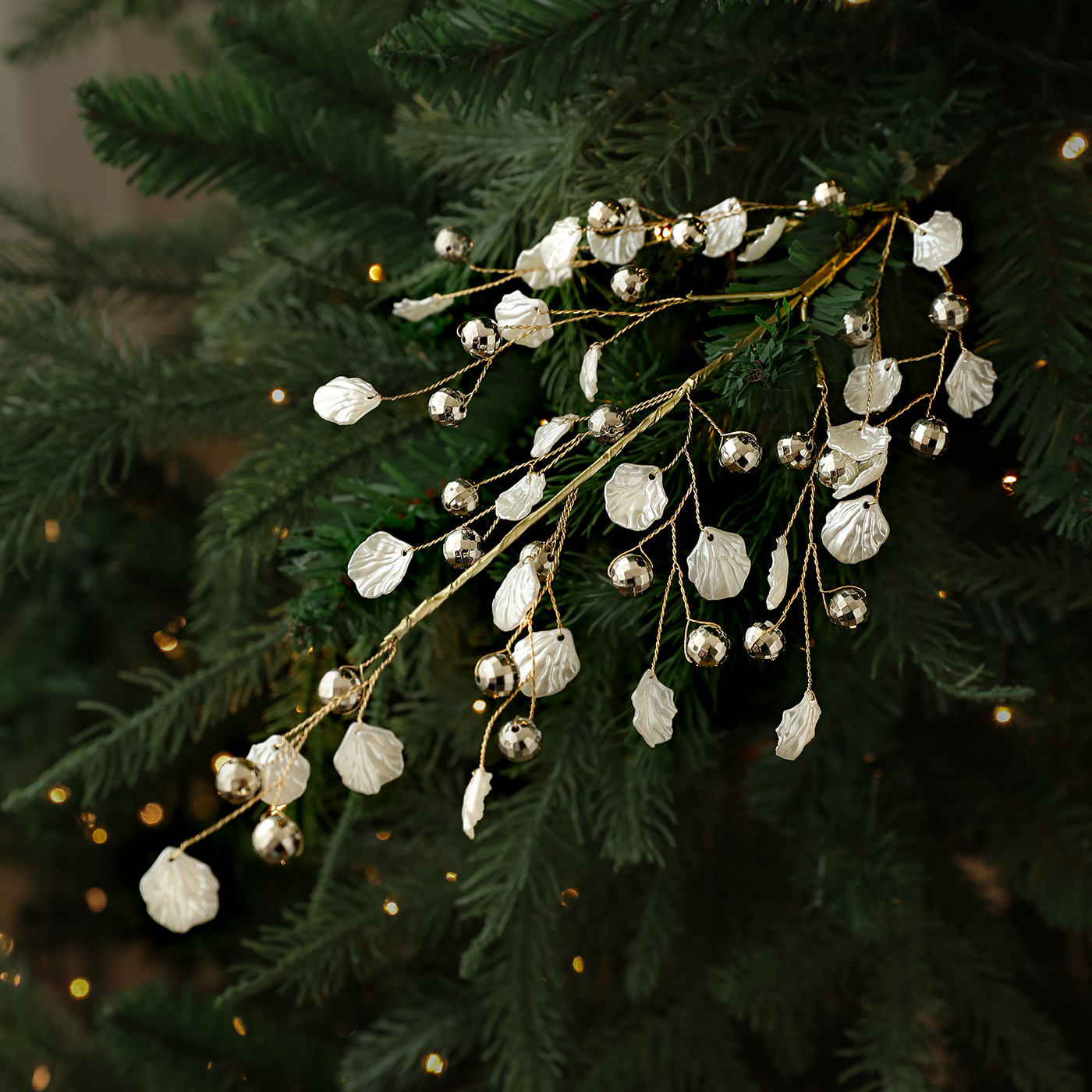 Nuevo árbol de Navidad cristal gotas de agua polvo adhesivo conchas de perlas de hierro forjado de alta calidad decoración polvo adhesivo perlas de flores