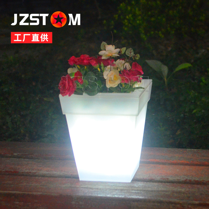 New outdoor solar flower pot lamp garden lamp luminous square Art flower pot lamp lawn lamp Christmas Decoration lamp