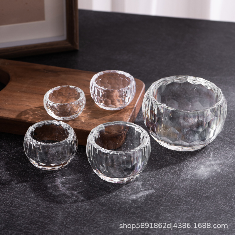 Cross-Border Money Tree Base Ornaments 6cm Crystal Cups Wholesale Transparent Crystal Glass Bowls for Essential Oil Facial Masks Cross-Border Money Tree Base Ornaments 6cm Crystal Cups Wholesale Transparent Crystal Glass Bowls for Essential Oil Facial Masks