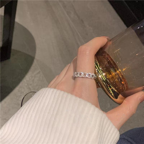 Japanese and Korean ins internet celebrity new trendy geometric ring cold style simple twist opening adjustable ring