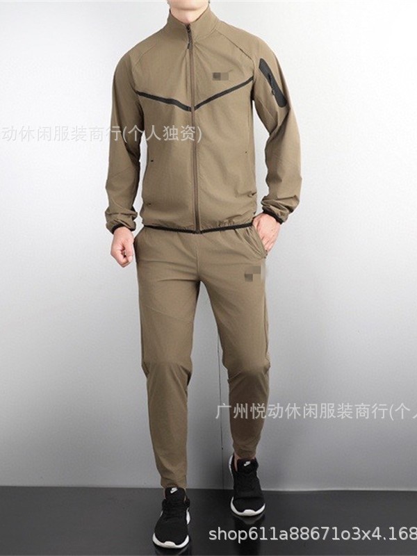 秋のスポーツとレジャースーツメンズ速乾性サイクリング朝ランニングトレーニング陸上競技フィットネスジッパージャケットトレーニング服