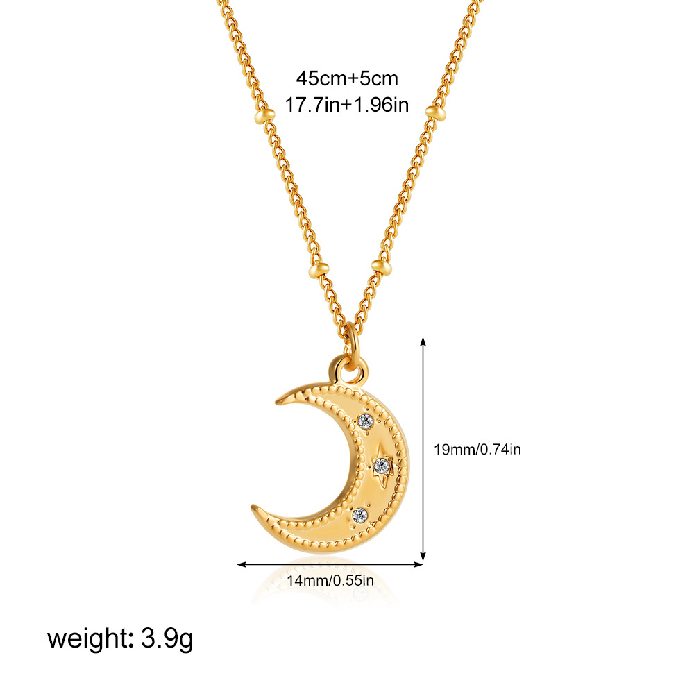 304 Stainless Steel Pendant Material Pendant Necklace Classification Wholesale Jewelry Simple Style Classic Style Cross Star Water Droplets 304 Stainless Steel 18K Gold Plated Plating Cable Chain Pendant Necklace