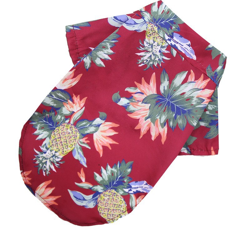 Ropa para mascotas al por mayor del fabricante, camisas hawaianas estampadas de primavera y verano, ropa para perros y gatos pequeños y medianos