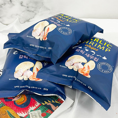 Korean Qulai Fu Garlic Flavor Shrimp Chips 82g Bagged Internet-Famous Potato Chips Office Snack Puffed Snacks Wholesale
