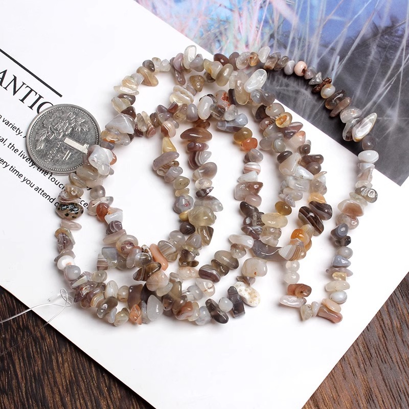 천연 페르시아 만 마노 자갈 긴 끈 자갈 5-7mm 길이 약 85cm