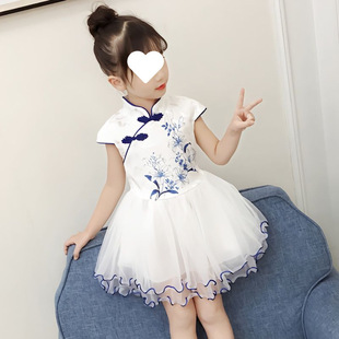 Children's Clothing Girls' Dresses Summer Clothes 2025 New Kidsren's Han Dynasty Skirts Small and Medium-Sized Kidsren's Cheongsam Skirts Kidsren's Princess Skirts