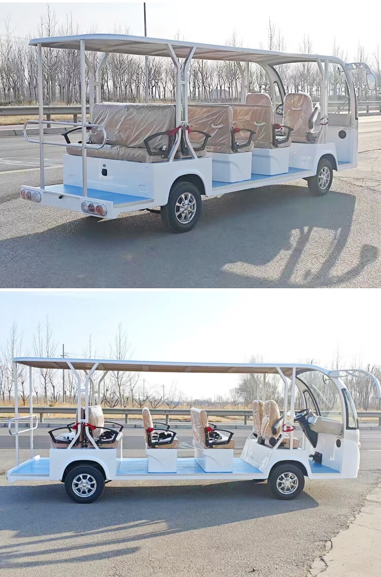 8-11-14 Seats Electric Four-Wheel Sightseeing Car Scenic Spot Tourism Sightseeing Car Airport Campus Pick-Up Shuttle Bus