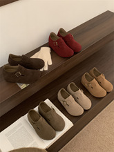 厚底鞋女鞋子2025新款秋冬季一脚蹬单鞋全包丑萌博肯鞋豆豆鞋