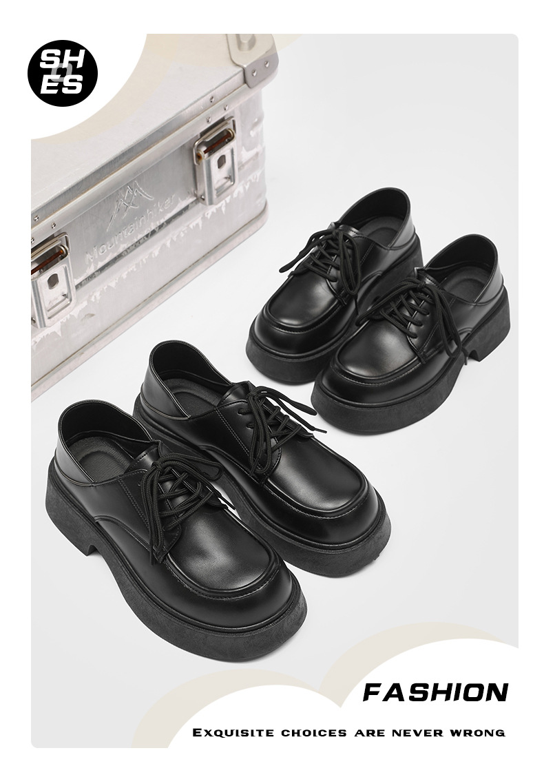 ShoeVault Large Leather Couple Style Japanese Short Boots 2025 Spring New Derby High Appearance Teen Boys Shoes Dropshipping_voghion.com