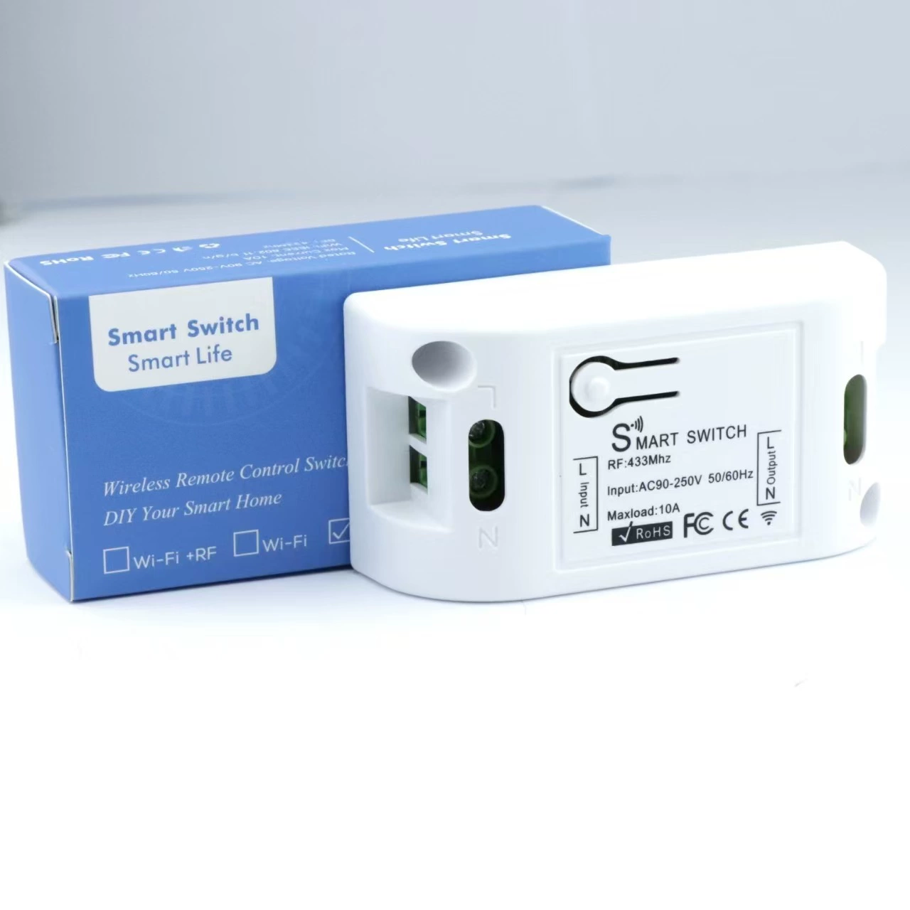 Wiring-free remote control switch 433 frequency AC85-250V household appliances 433 remote control 86 randomly paste control