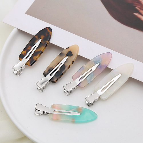 Korean style acetic acid hair clip female internet celebrity 2024 new style hair clip makeup bangs clip split hair clip duckbill clip wholesale 