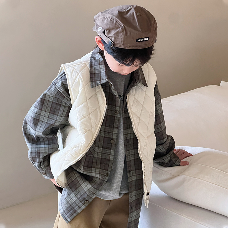 Ropa de niños chaleco de algodón para niños otoño y invierno 2024 nuevo chaleco de invierno de algodón para niños