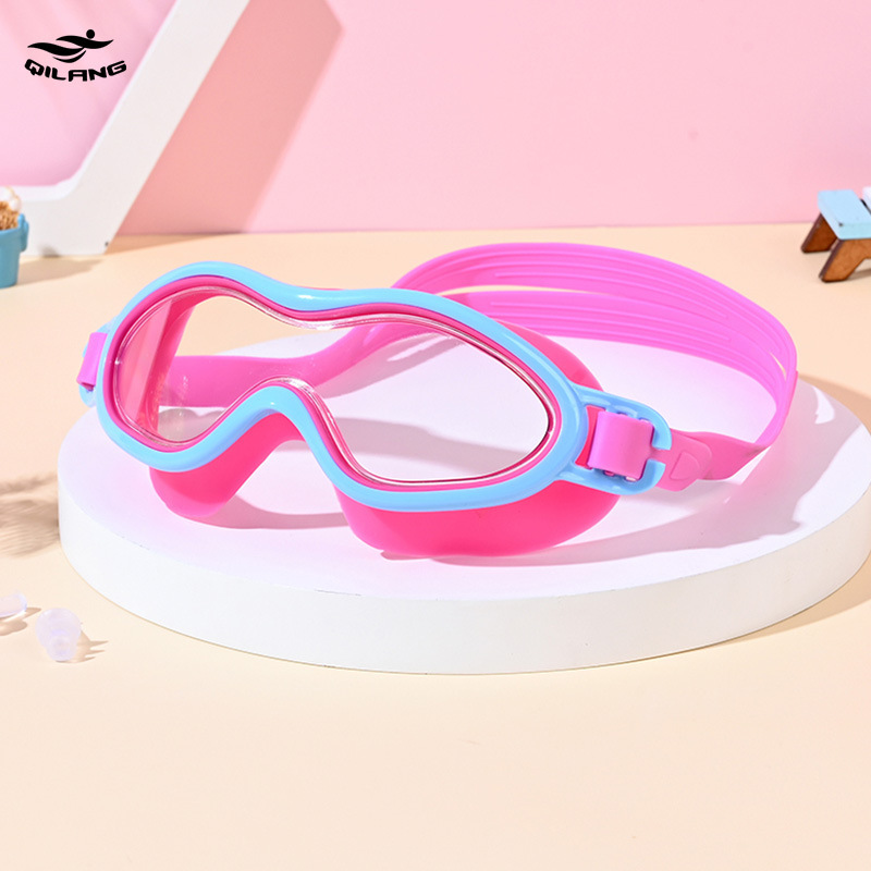 Gafas de Natación de Marco Grande para Niños Policarbonato Impermeable, Antivaho para Natación