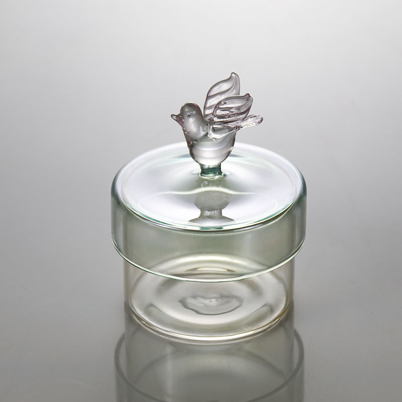 Estilo europeo de tamaño pequeño vidrio placa de la torta cubierta de polvo transparente fruta placa almacenamiento mesa de postre creativo boda decoración del hogar