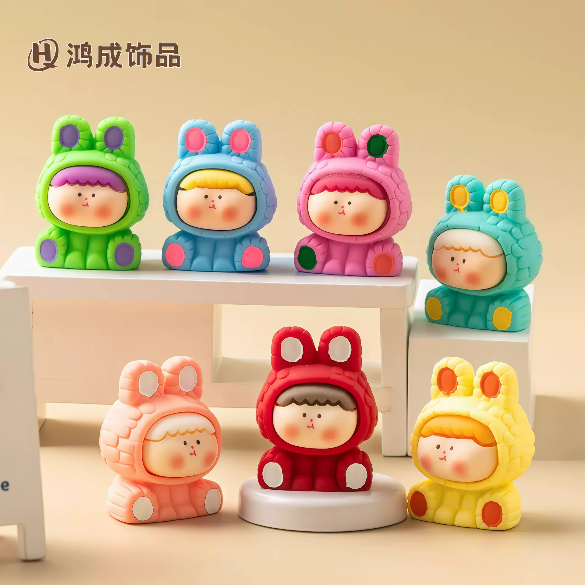 实色手感漆莉莉丝潮玩公仔diy树脂摆件桌面盲袋盲盒节日礼物手工