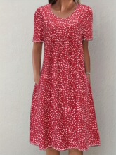 I 26903 Bohemian Floral Dress �����ׁ��B��ȹ �羳����