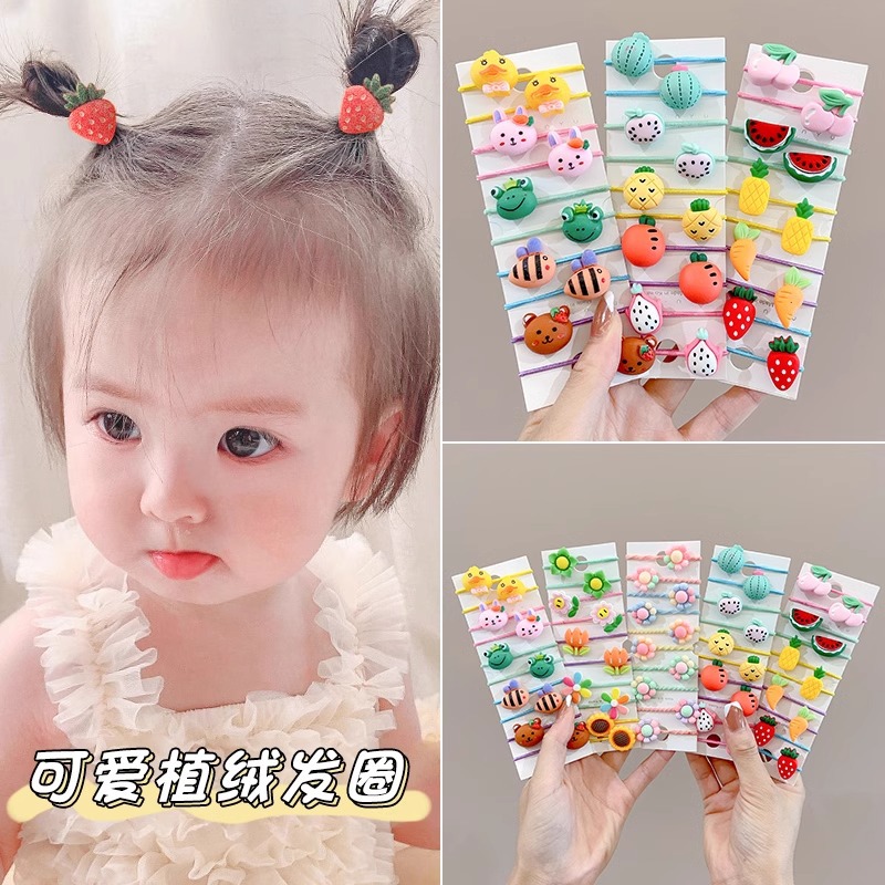 Cuerda del lazo del pelo del bebé tocado de los niños banda de pelo del pulgar cuerda del pelo del bebé niña no duele el pelo banda de goma accesorios para el cabello Niña