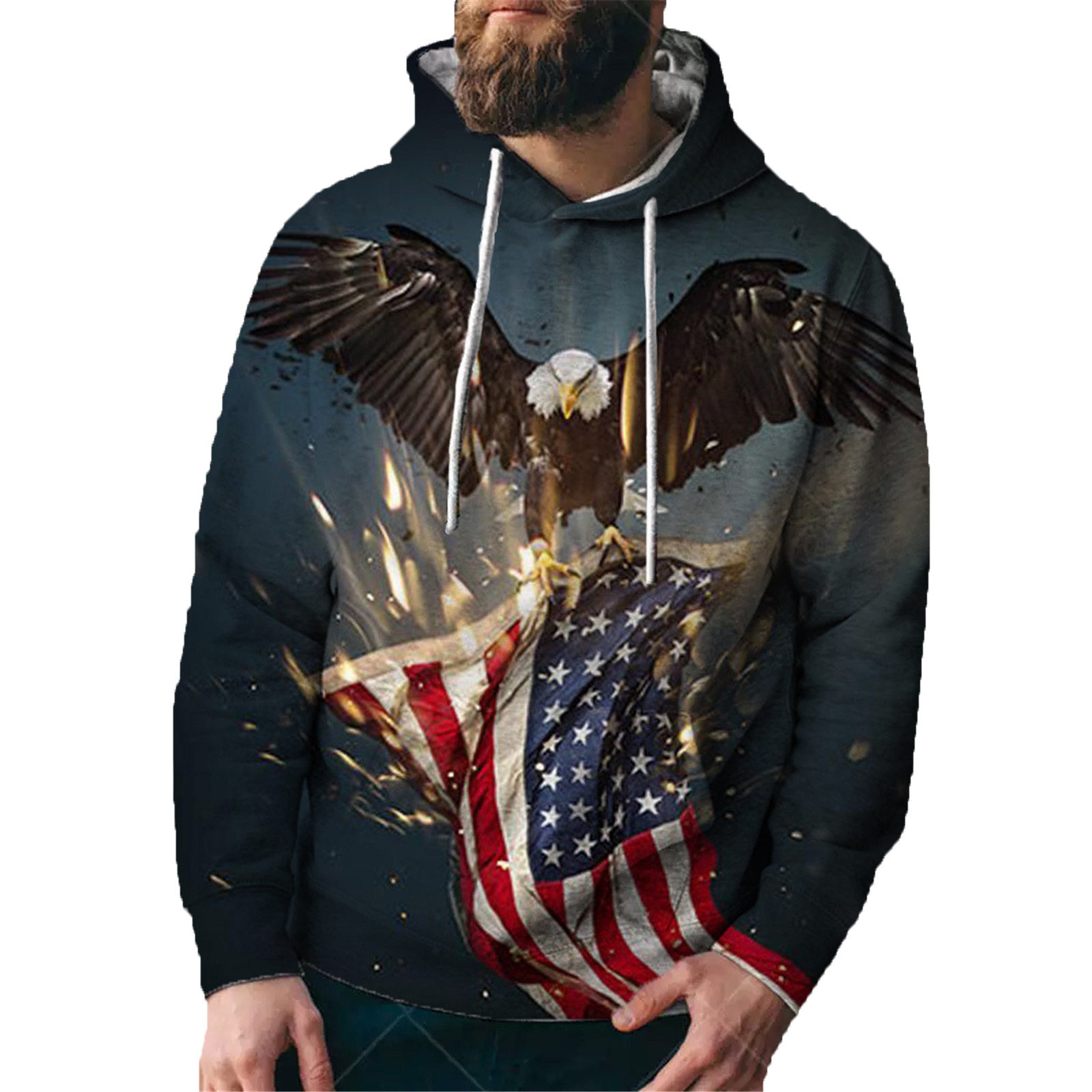 국경 간 봄과 겨울 남자 후드 캐주얼 스포츠 후드 스웨터 긴 소매 3D 디지털 프린트 스웨트 재킷