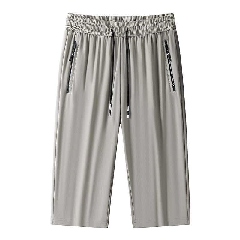 2025L-6Xl High Quality Cropped Pants for Men Summer New Ice Silk Quick-Drying Pants Men's Sports Shorts Thin