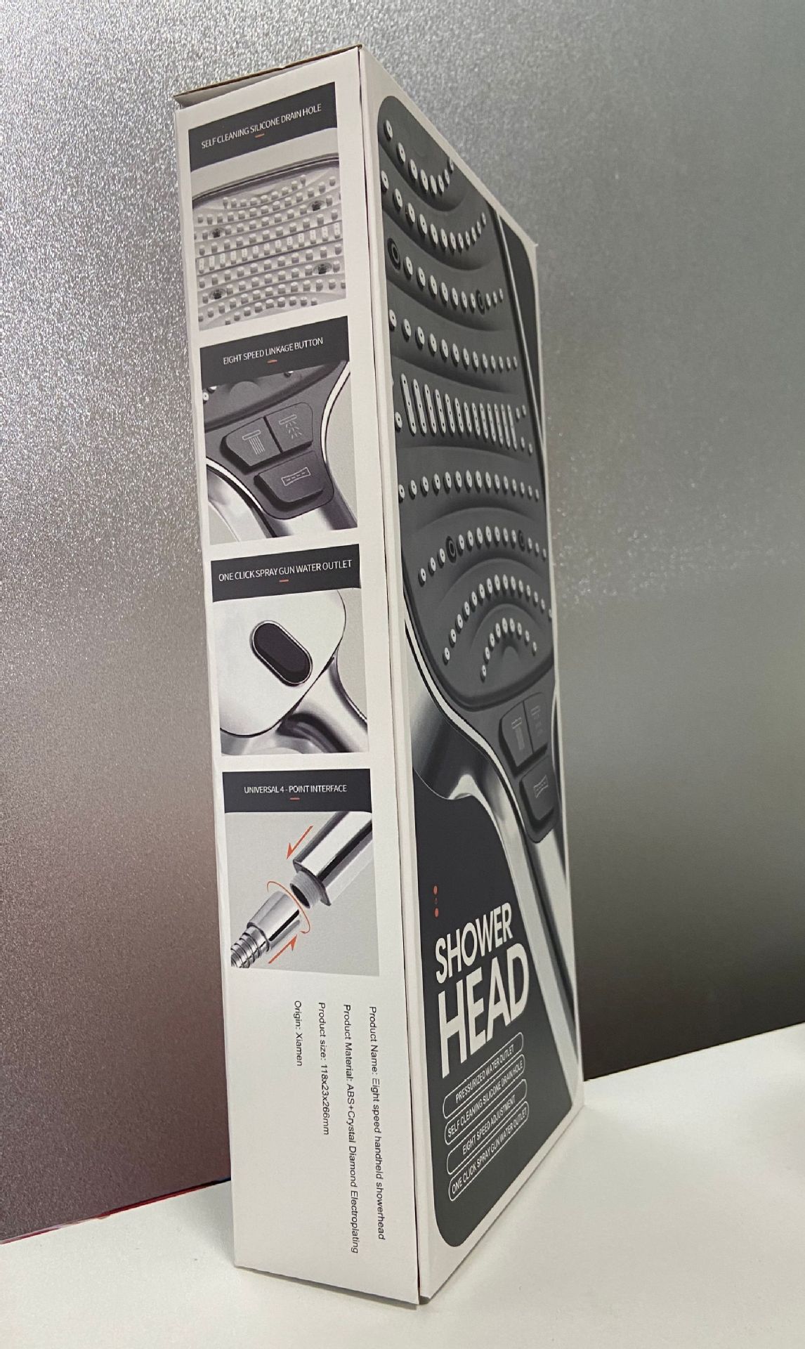 American cross-border 8-function pressurized hand spray, label, new special calendar showerhead, super powerful shower head undefined
