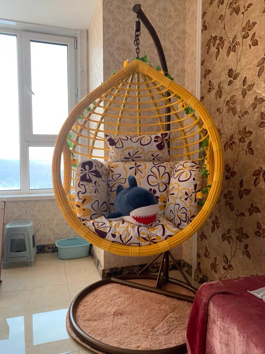 쿠션 + 카펫이있는 단일 팔걸이 노란색 두꺼운 지원