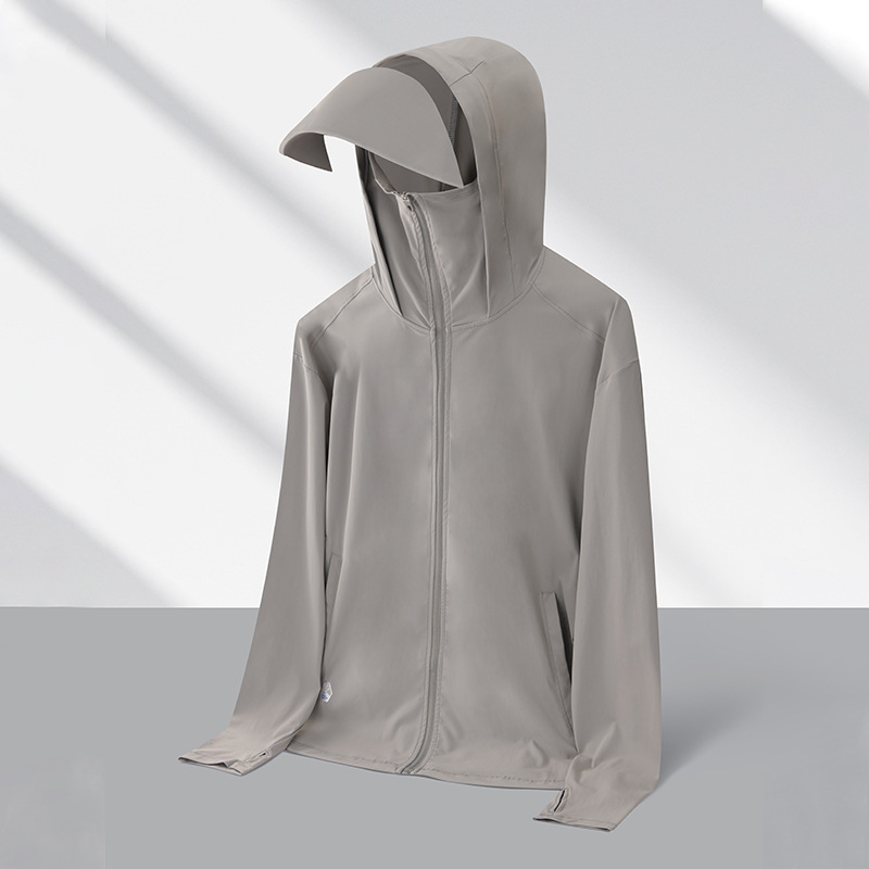 Hielo de nylon helado de verano ropa de protección solar anti-UV para hombres y mujeres UPF100 + encapuchado viaje deportivo exterior image 7