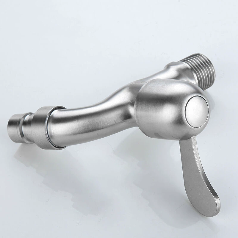 Factory direct selling 304 stainless steel washing machine water mouth water tap, fast opening water mouth balcony into the wall, single cold water mouth