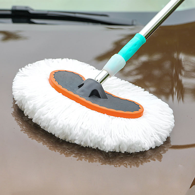 Car washing mop special long handle telescopic tool soft hair brush car cleaning mop tool one piece wholesale