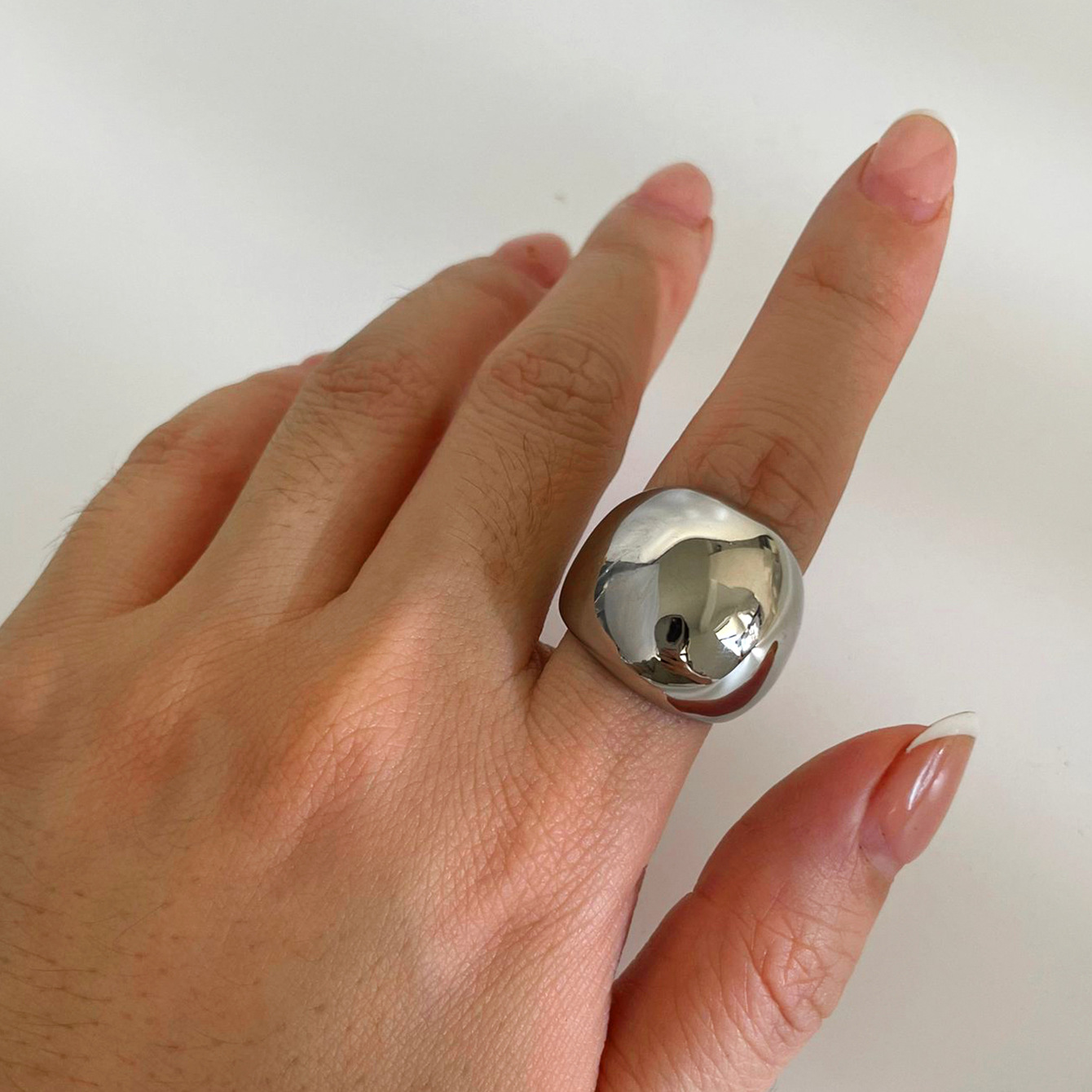 6, 7, 8 Ring Size 18K Gold Plated 316L Stainless Steel Geometric Waterproof Non Tarnish Surgical Steel Simple Style Streetwear Rings For Women's