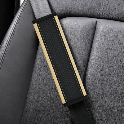 Belt Cover – Seat belt shoulder pad - ddjy-diamond-quilted-shoulder-pad-single-blackbeige-24cm